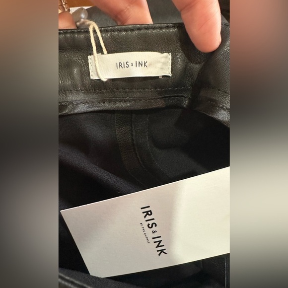NWT Iris & Ink Black Lamb Leather Stretch Leggings S - Picture 7 of 16